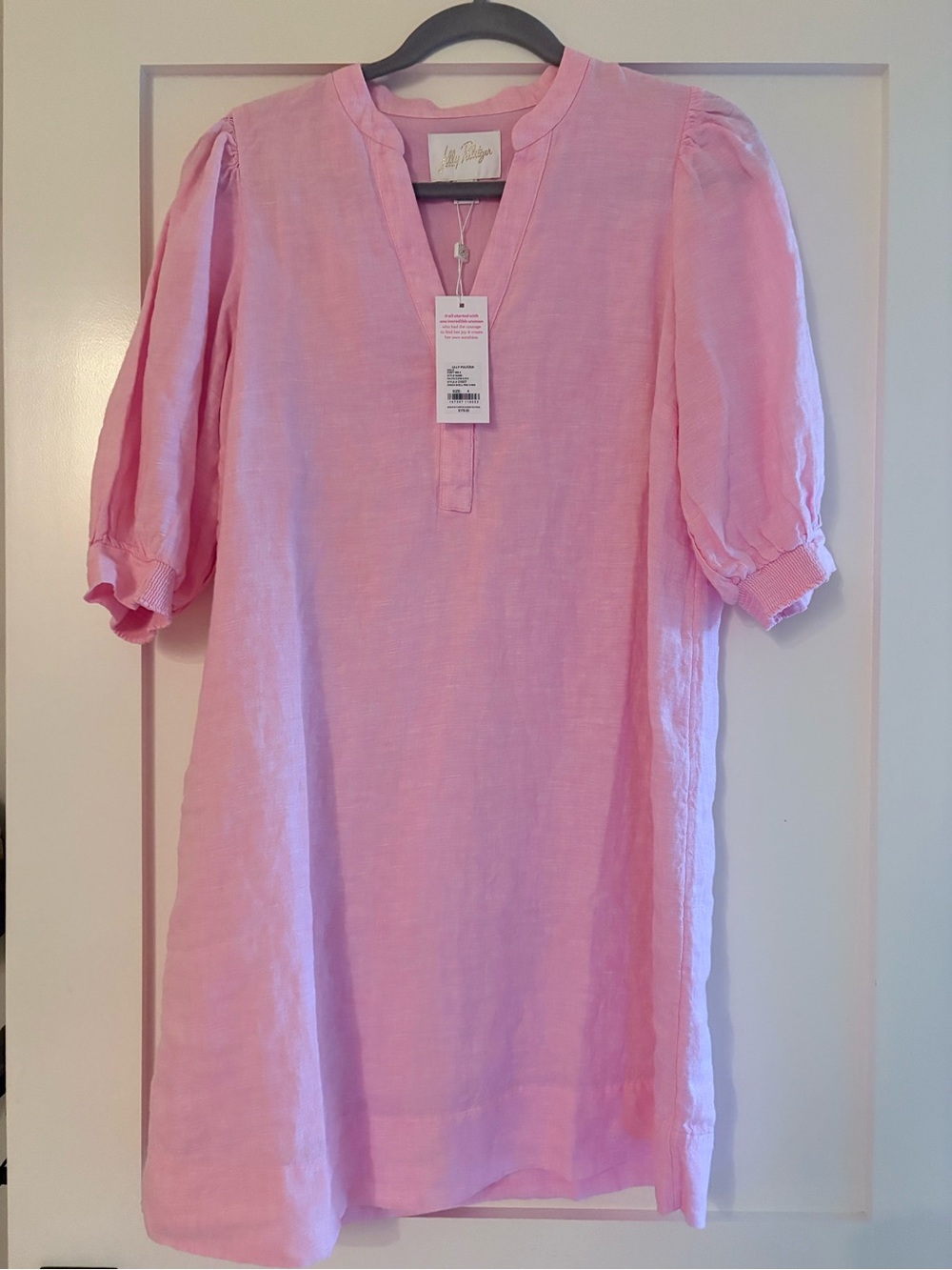 Lilly Pulitzer lined Light Pink Linen Tunic Dress NWT